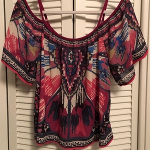 Multi colored off-shoulder blouse